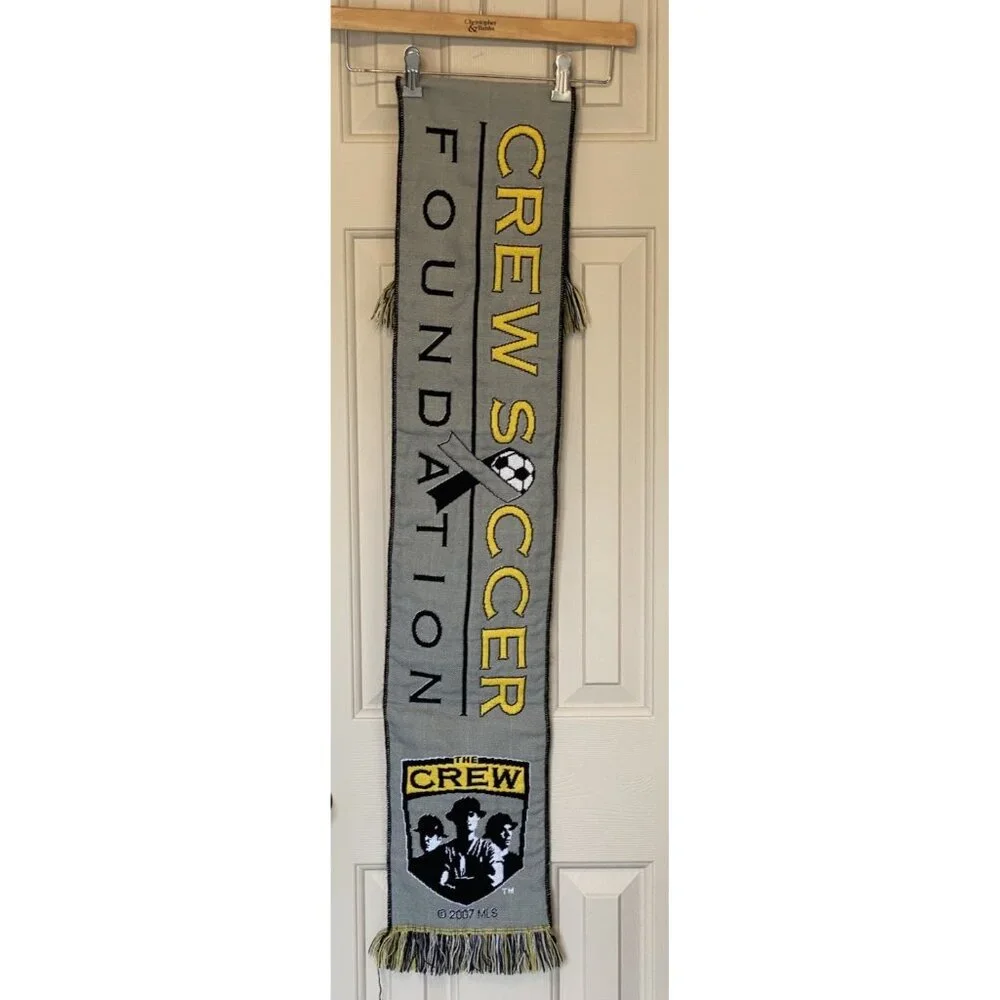 Crew Soccer Foundation Gray Black Yellow Men's Scarf 8X50 MLS 2007 Bam Bams